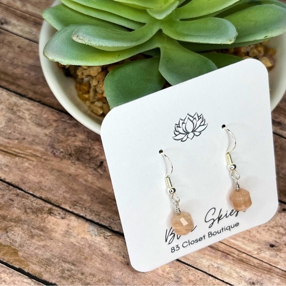 Sterling Silver Sunstone Earrings - Picture 8 of 9